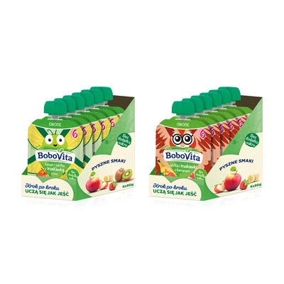BoboVta zestaw musów owocowych po 6 miesiącu RÓŻNE SMAKI 12 x 80 g