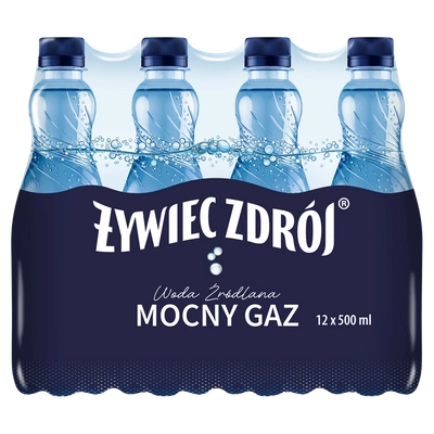 Żywiec Zdrój Mocny Gaz Woda źródlana ZESTAW 12 x 500ml