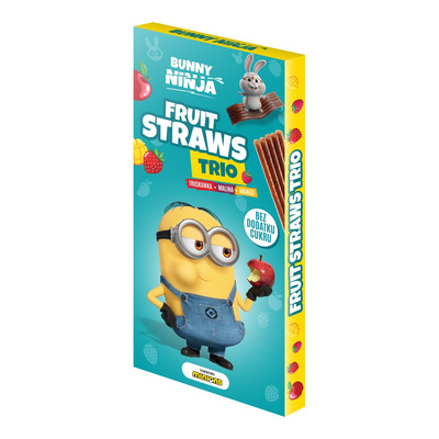 Bunny Ninja FRUIT TRIO STRAWS MINIONKI zdrowe przekąski bez dodatku cukru 48 g