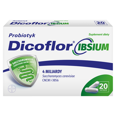 Dicoflor Junior probiotyk 12 saszetek, Dicoflor Ibsium probiotyk 20 kapsułek + BIDON GRATIS!