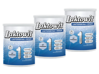 Laktowit 1 LAKTOFERYNA+MFGM mleko początkowe od urodzenia ZESTAW 3 x 850 g