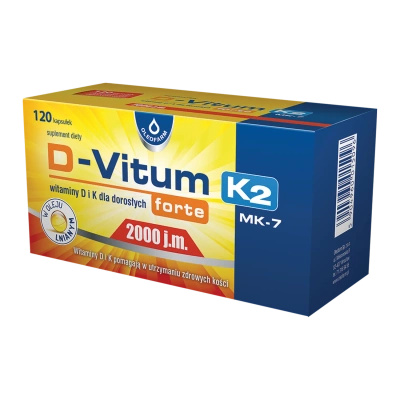 D-Vitum forte 2000 j.m. K2 MK-7 NA ZDROWE KOŚCI 120 kapsułek