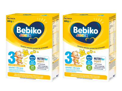 Bebiko Junior 3 Odżywcza formuła na bazie mleka dla dzieci powyżej 1. roku o smaku waniliowym 2x600 g