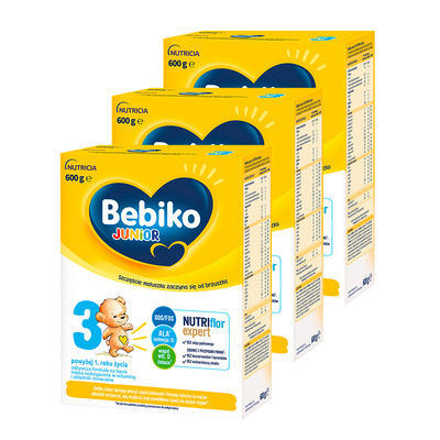 Bebiko Junior 3 Odżywcza formuła na bazie mleka dla dzieci powyżej 1. roku życia 3x600g