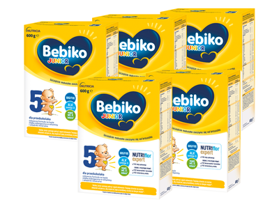 Bebiko Junior 5 Odżywcza formuła na bazie mleka dla przedszkolaka ZESTAW 5x600g