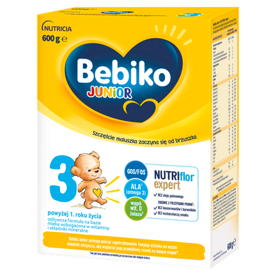 Bebiko Junior 3 Odżywcza formuła na bazie mleka dla dzieci powyżej 1. roku życia 600g