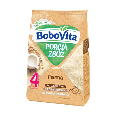 BoboVita Porcja Zbóż Kaszka mleczna manna bez cukru po 4. miesiącu 210g