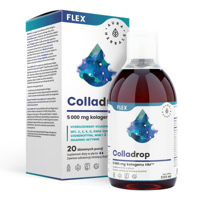 Colladrop Flex, kolagen morski 5000 mg, płyn 500ml mięśnie, stawy i kości