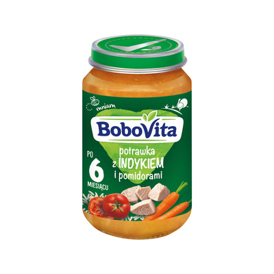 Obiadek dla dziecka BoboVita Potrawka z indykiem i pomidorami po 6. miesiącu 190g