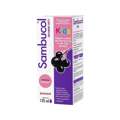 Sambucol KIDS ekstrakt z czarnego bzu dla dzieci i dorosłych 120ml wsparcie odporności 