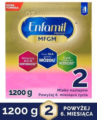 Enfamil Premium MFGM 2 mleko następne od 6 do 12 miesiąca życia 1200g