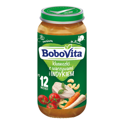 Obiadek dla dziecka BoboVita Junior Kluseczki z warzywami i indykiem 1-3 lata 250g